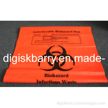 Red Autoclavable Biohazard Bag for Infectious Waste